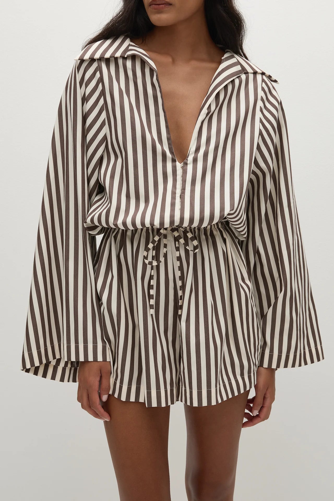 Aksel Playsuit - Norway Stripe Espresso