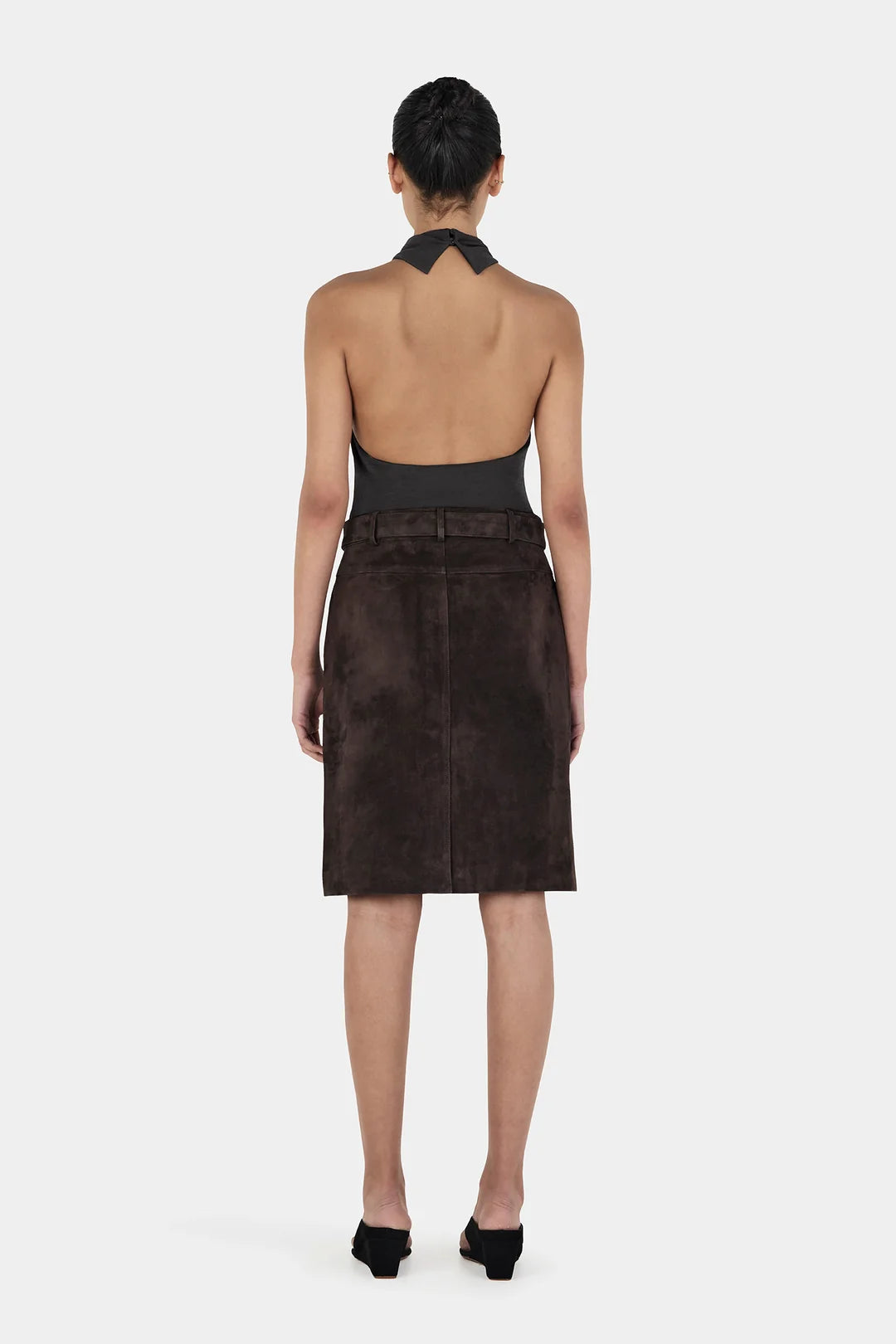 Sabina Wool Halter Top - Charcoal