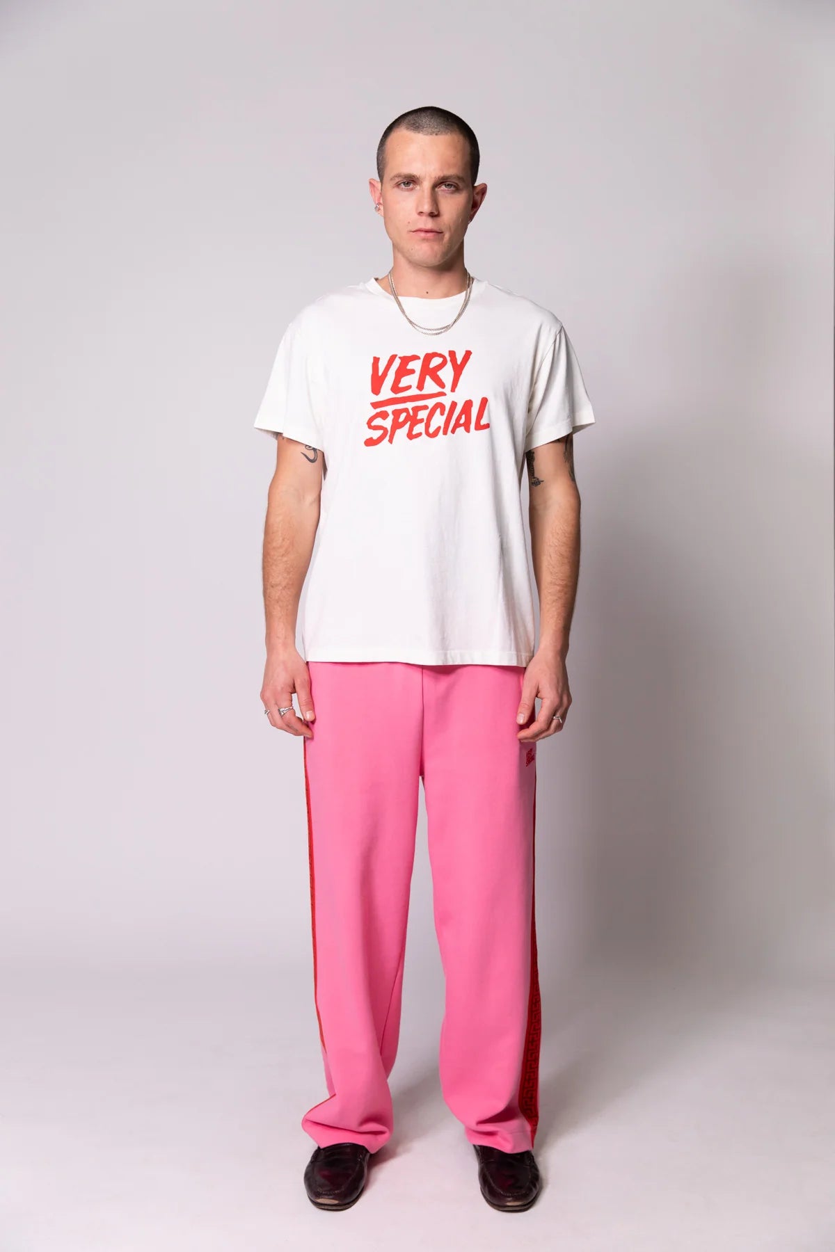 Vintage White Stacked Logo Tee