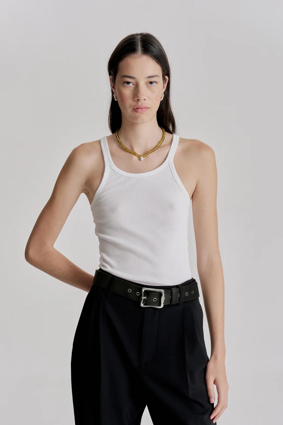 EVERYDAY BUCKLE BELT - BLACK/SILVER