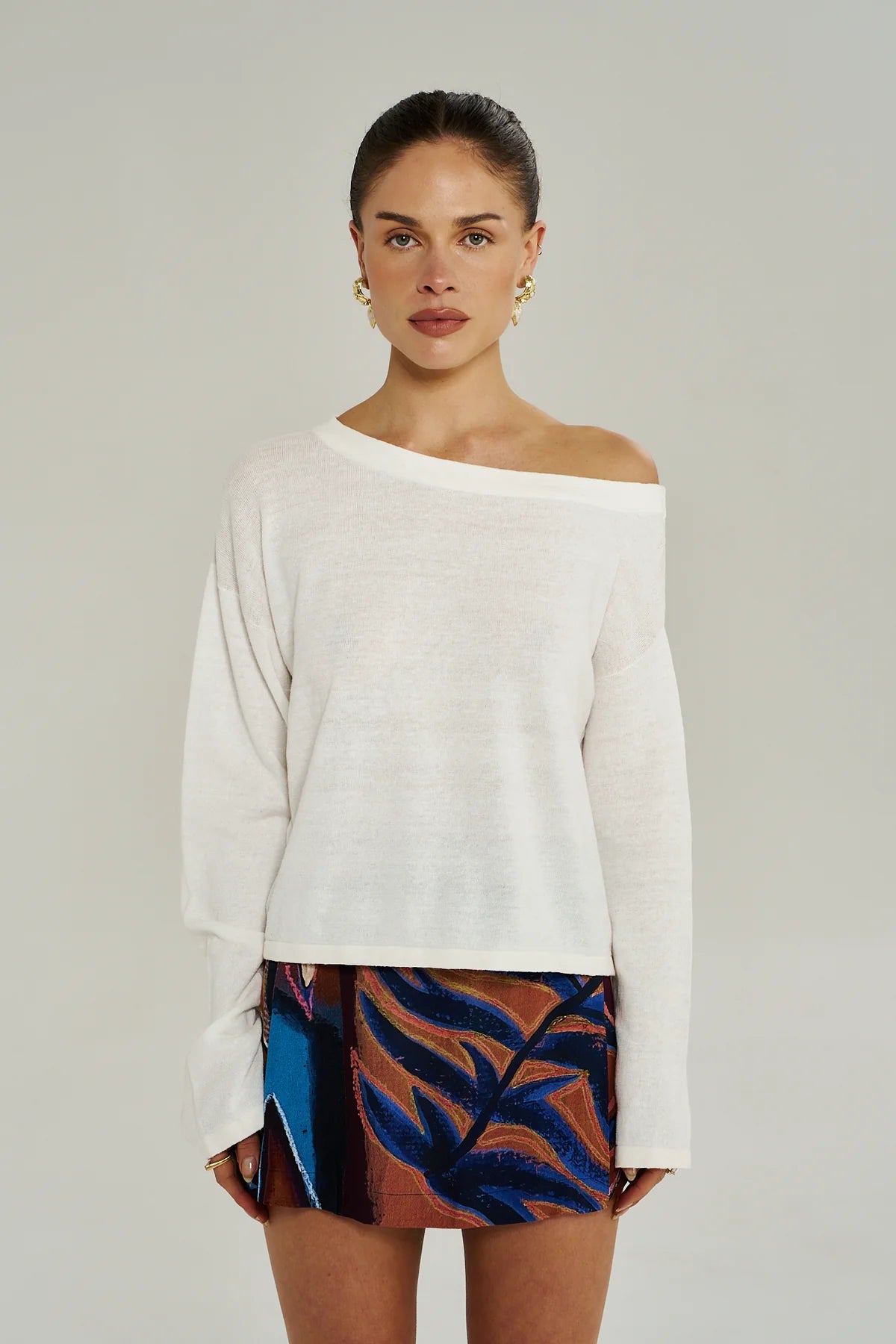 LOLA LS KNIT - VINTAGE WHITE