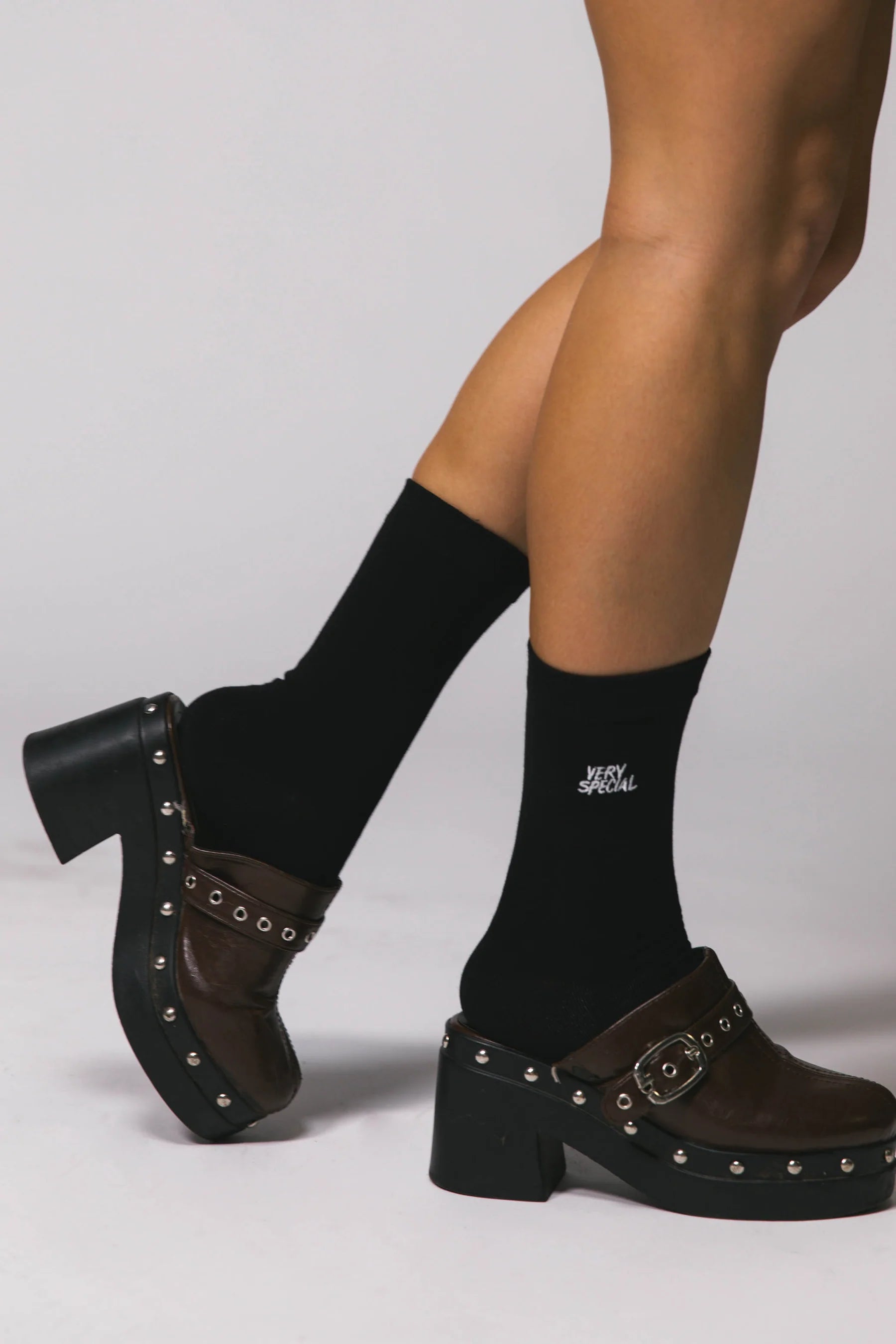 Black Stack Logo Sock