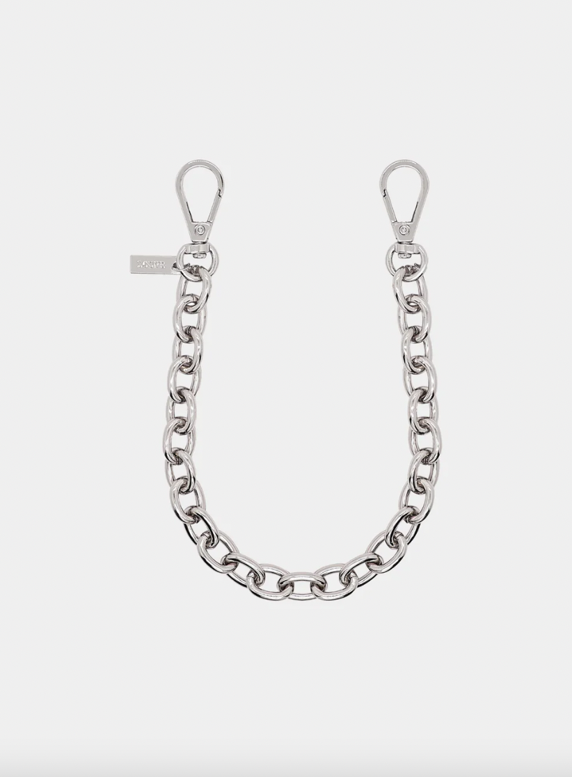 KATE SILVER - PLATED PHONE WRIST STRAP