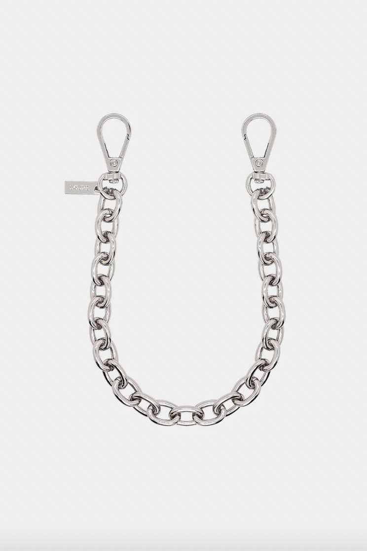 KATE SILVER - PLATED PHONE WRIST STRAP