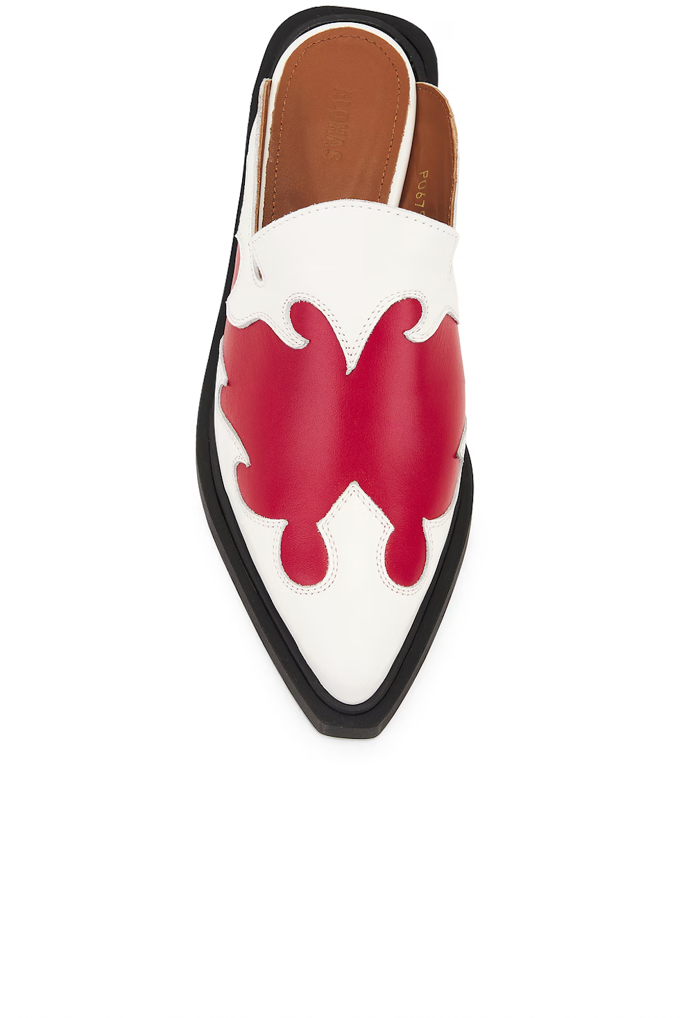 WESTON LEATHER MULE - BICOLOR RED CREAM