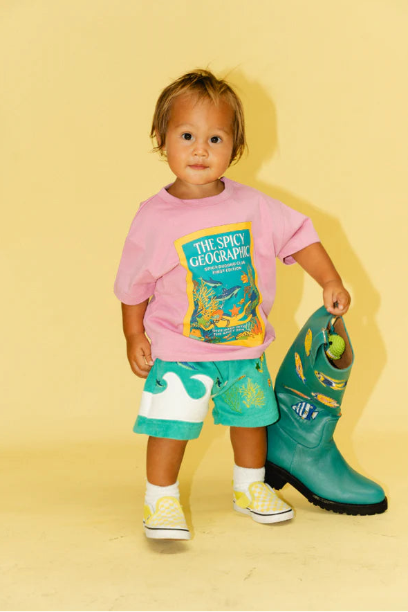 KIDS SPICY GEO TEE IN PINK