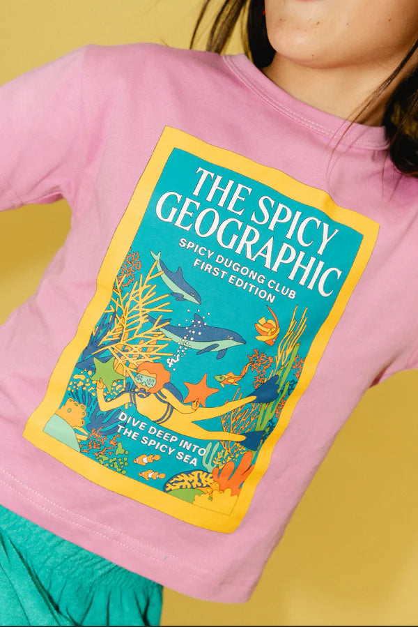 KIDS SPICY GEO TEE IN PINK