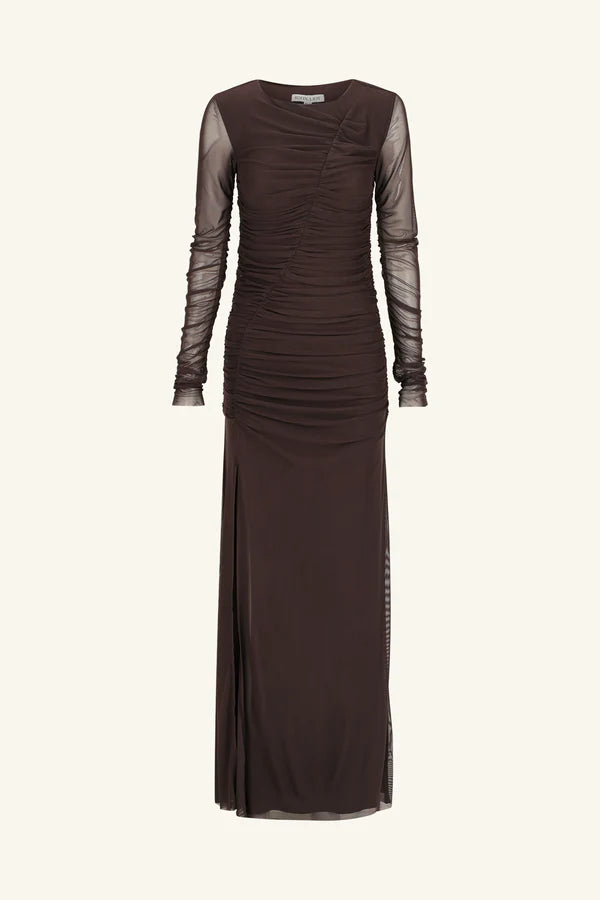 Mira Gathered Maxi Dress - Ganache