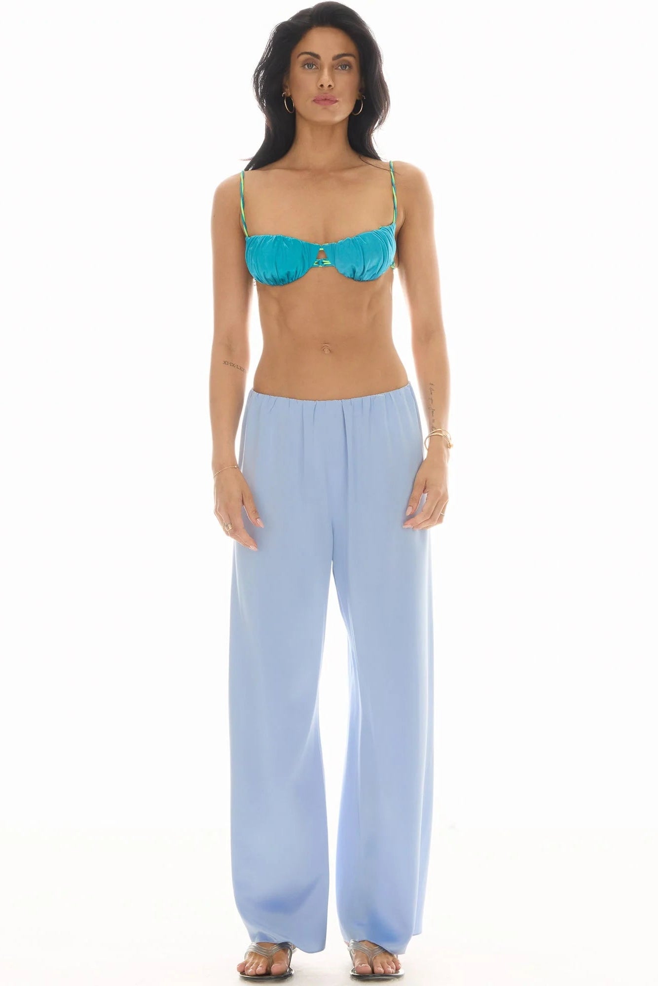 Waterfall Waist Satin Pants