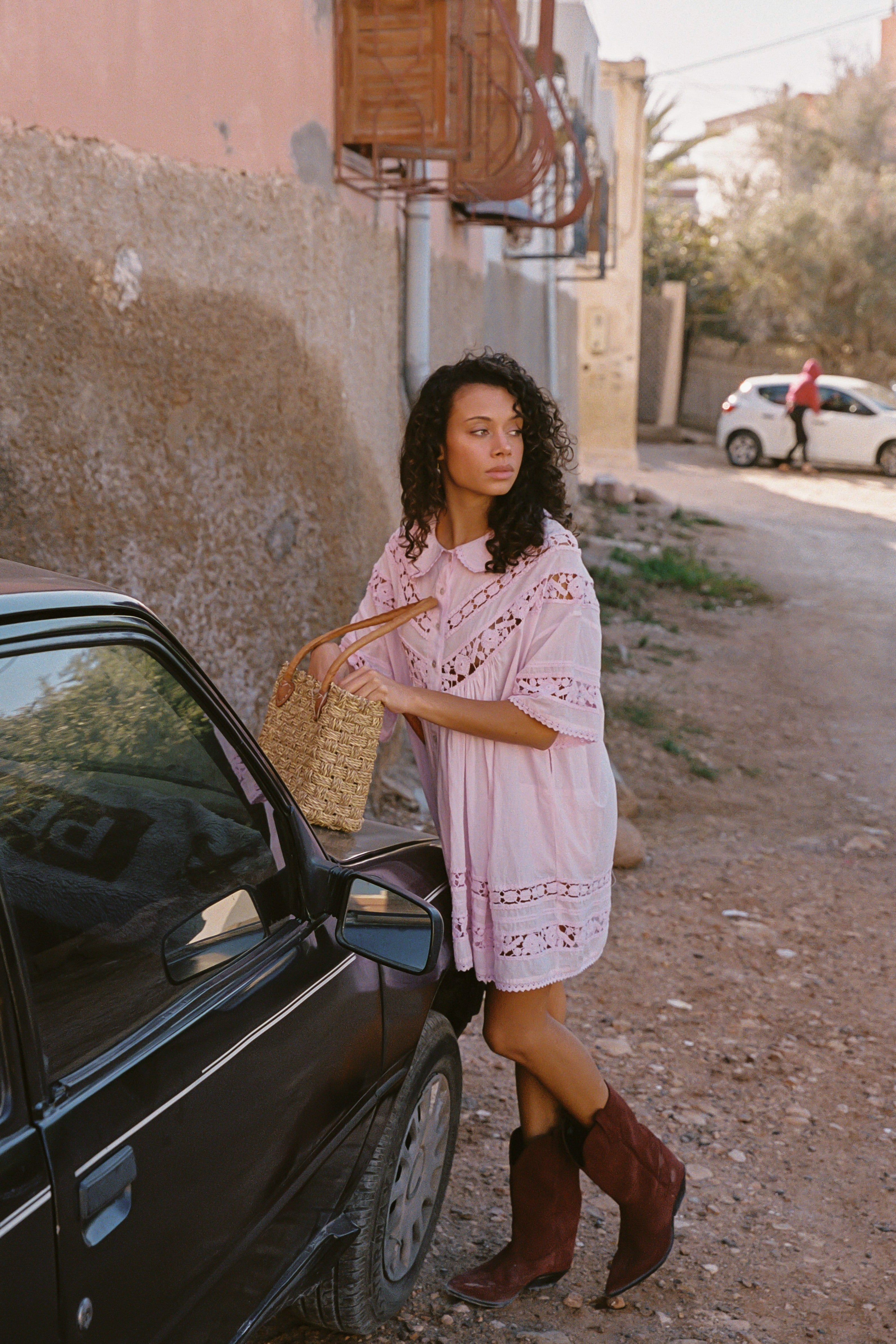 TESSERA NOLA BUTTON DOWN DRESS - Pink