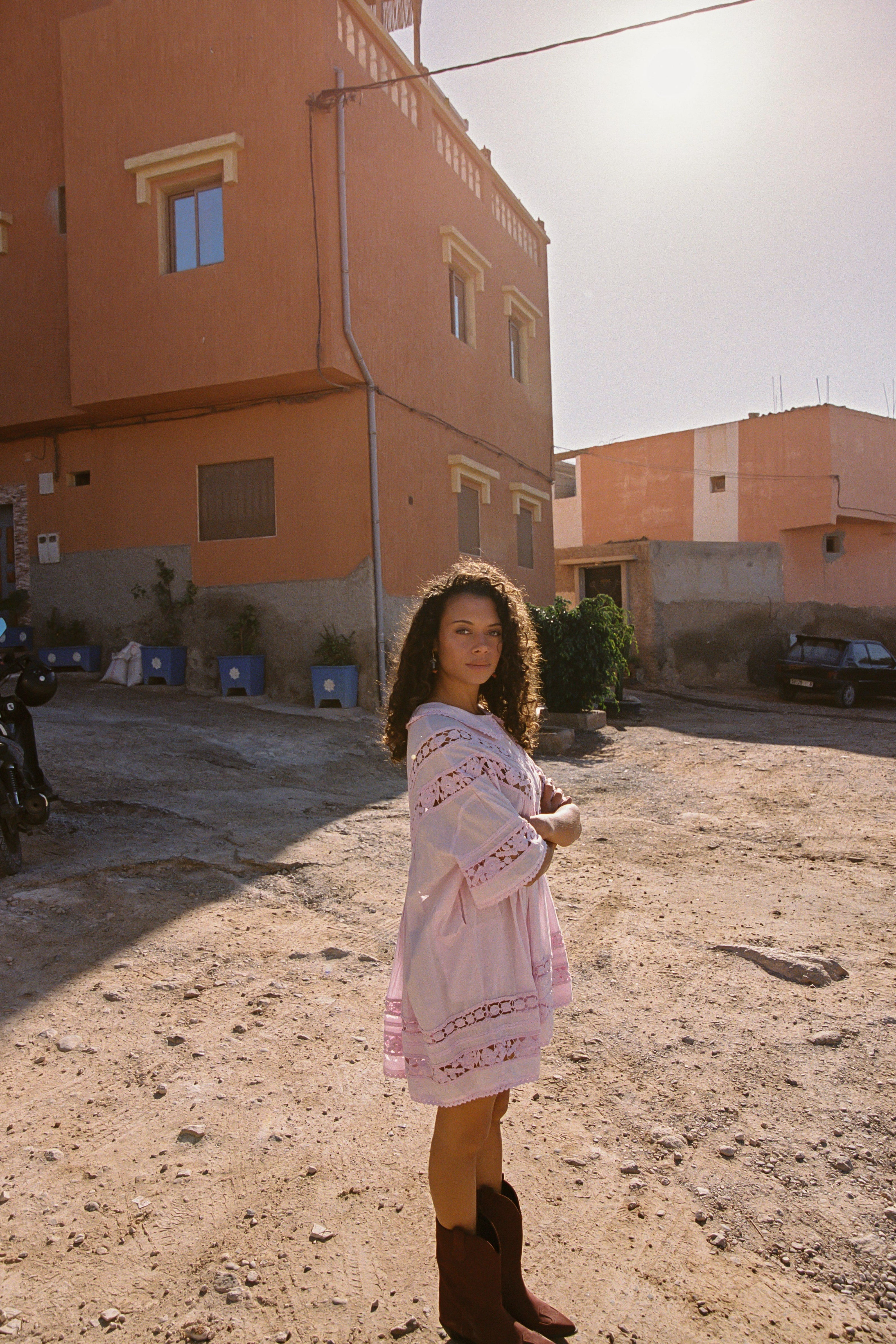 TESSERA NOLA BUTTON DOWN DRESS - Pink