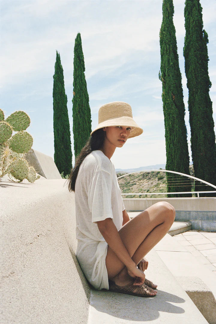 THE INCA BUCKET HAT - STRAW NATURAL