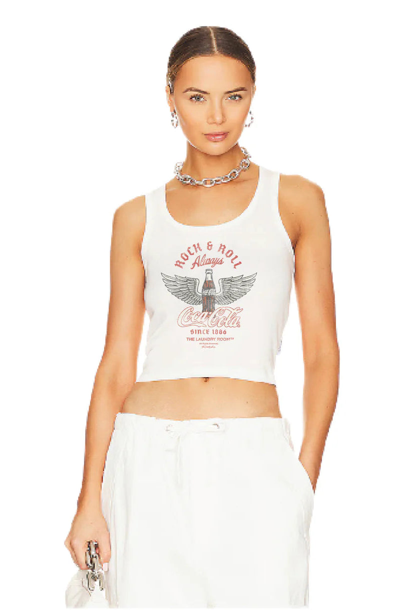 Coca Cola Rock & Roll - Rib Tank - White