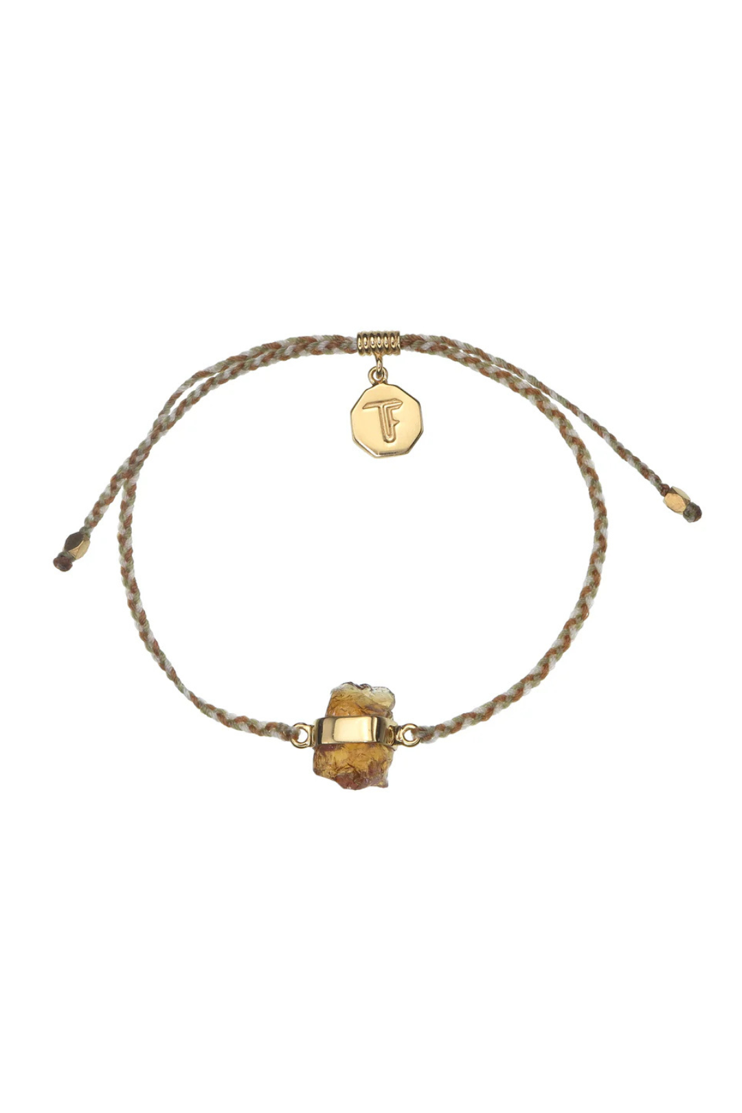 CITRINE CRYSTAL BRACELET - AUTUMNAL COLOURS - GOLD