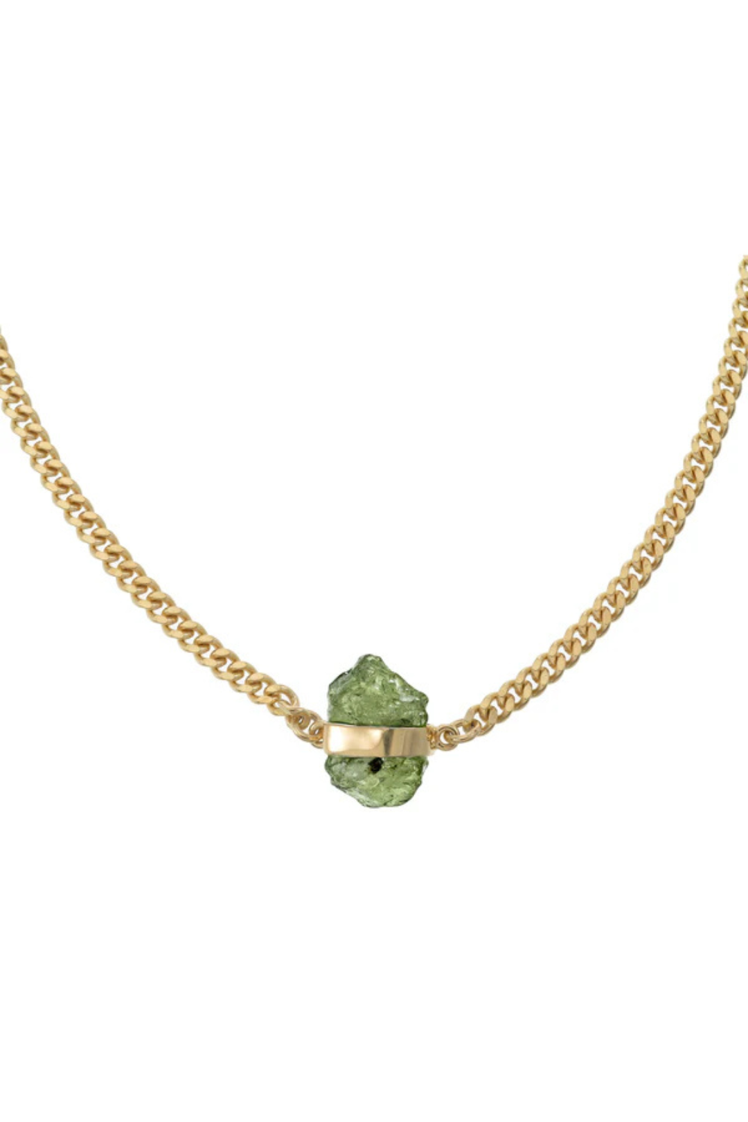 ROUGH GEM NECKLACE - PERIDOT - GOLD