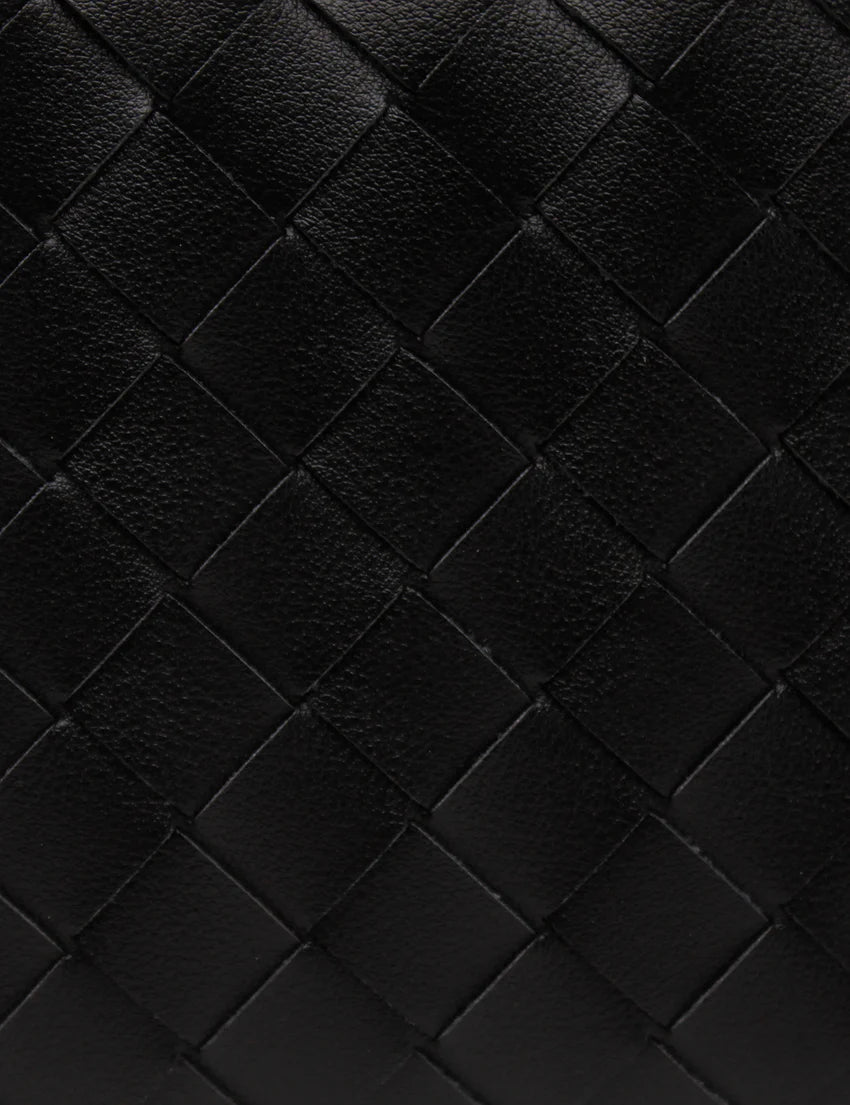 Woven Dumpling Bag - Black
