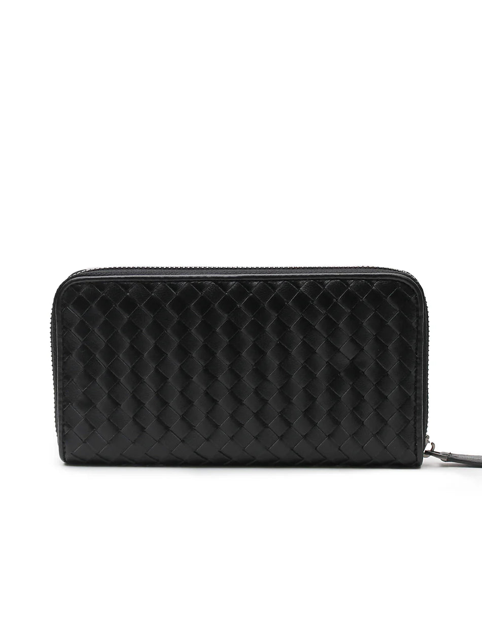 WOVEN WALLET LARGE - BLACK