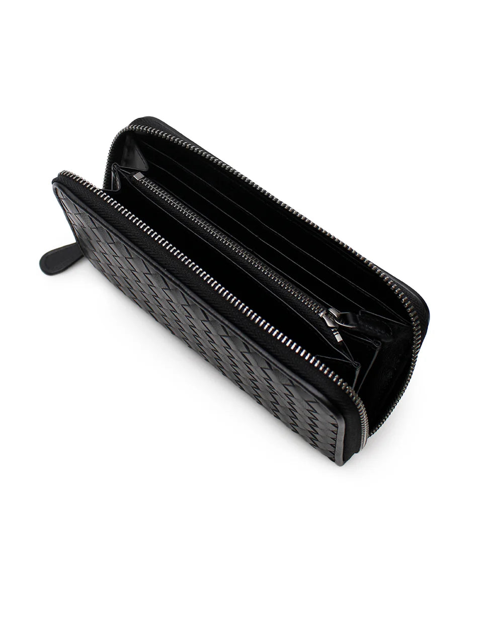 WOVEN WALLET LARGE - BLACK
