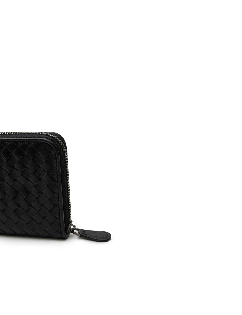 WOVEN WALLET LARGE - BLACK