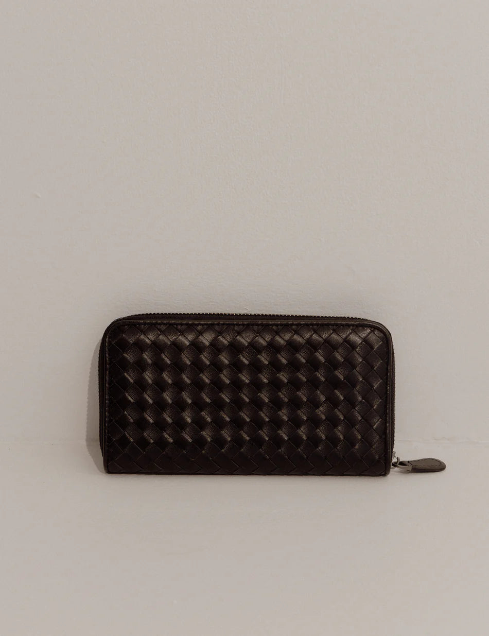 WOVEN WALLET LARGE - BLACK