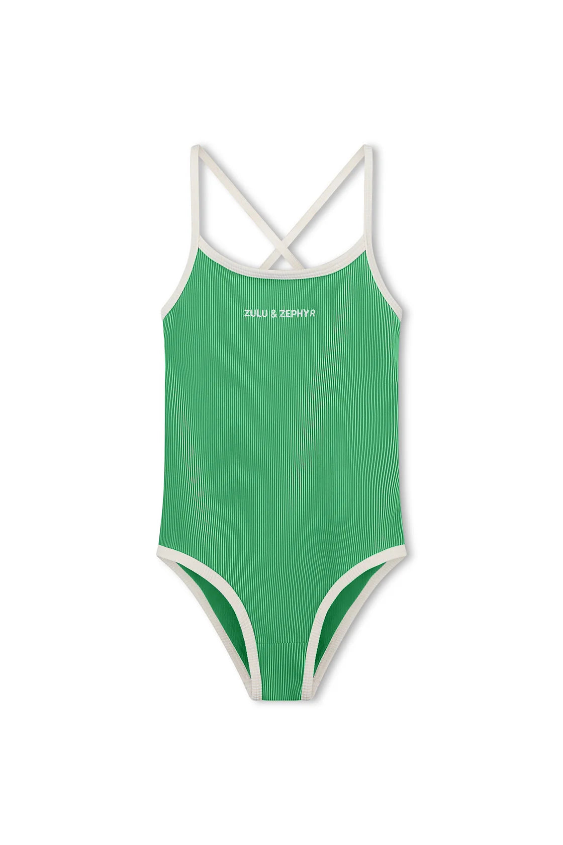 MINI STRIPE RIB LOGO ONE PIECE - PARROT GREEN