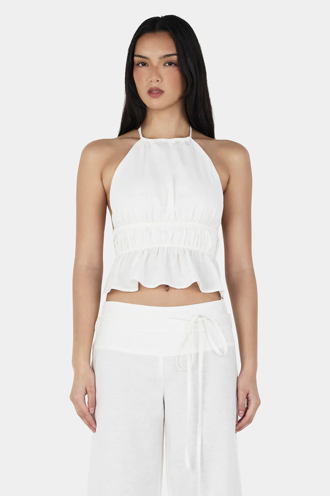 Zuri Halter Top - Ivory