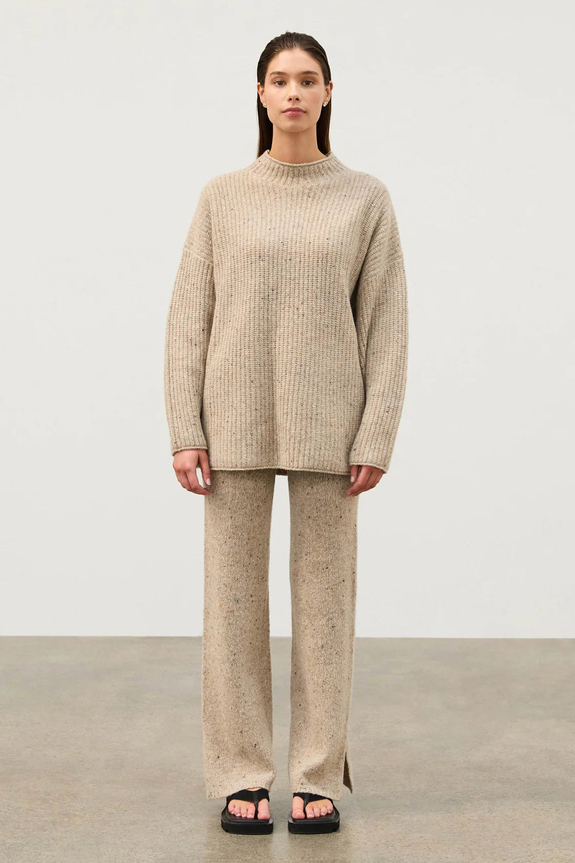 Oat Marle Merino Wool Blend Knit Jumper