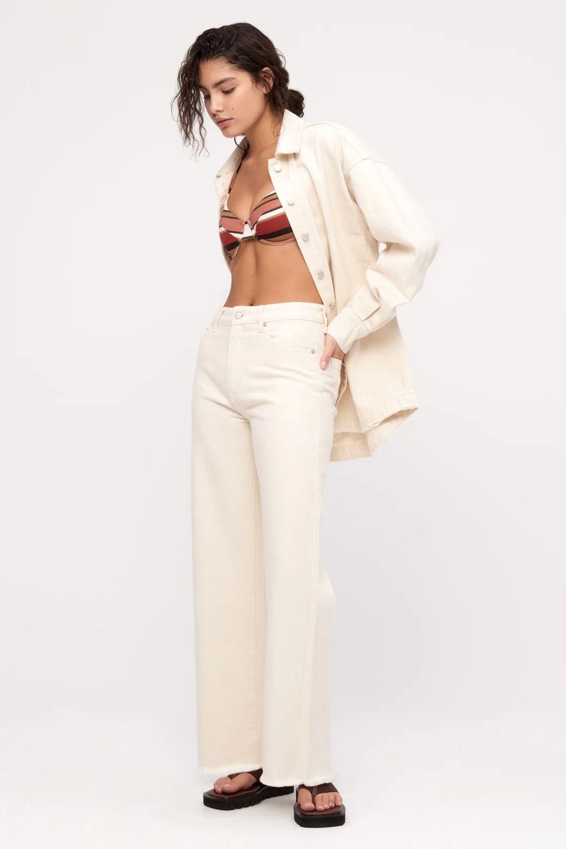 Organic Mid Rise Jean - Coconut