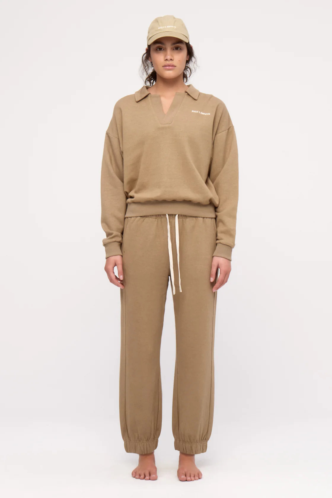 Collared Sport Sweatshirt - Olive