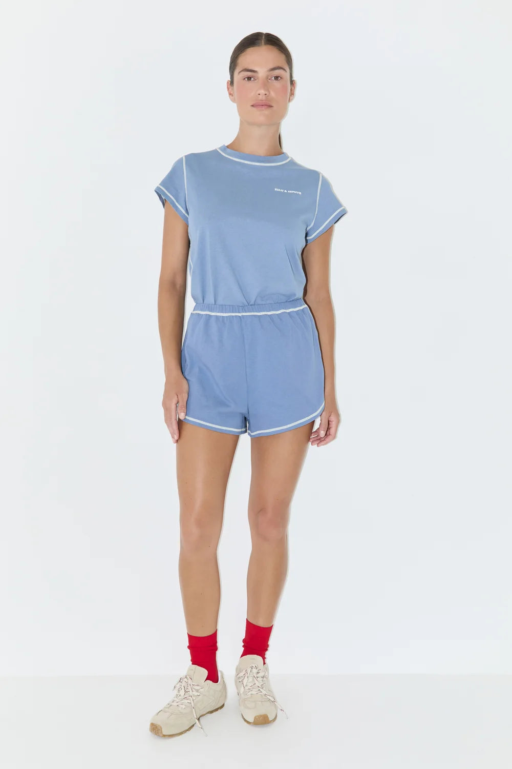 Contrast T-Shirt - Denim Blue