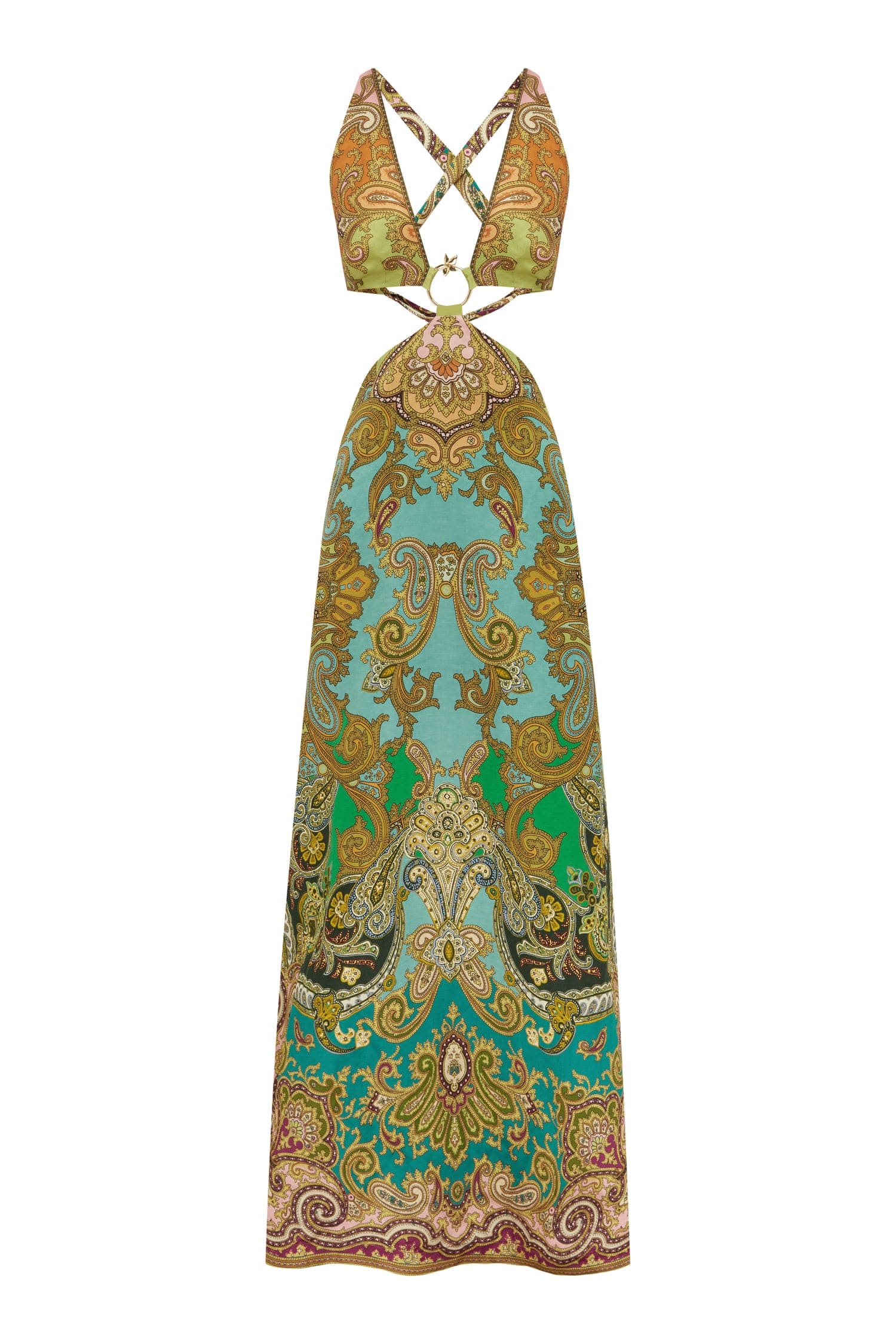 clemenza cut out midi dress