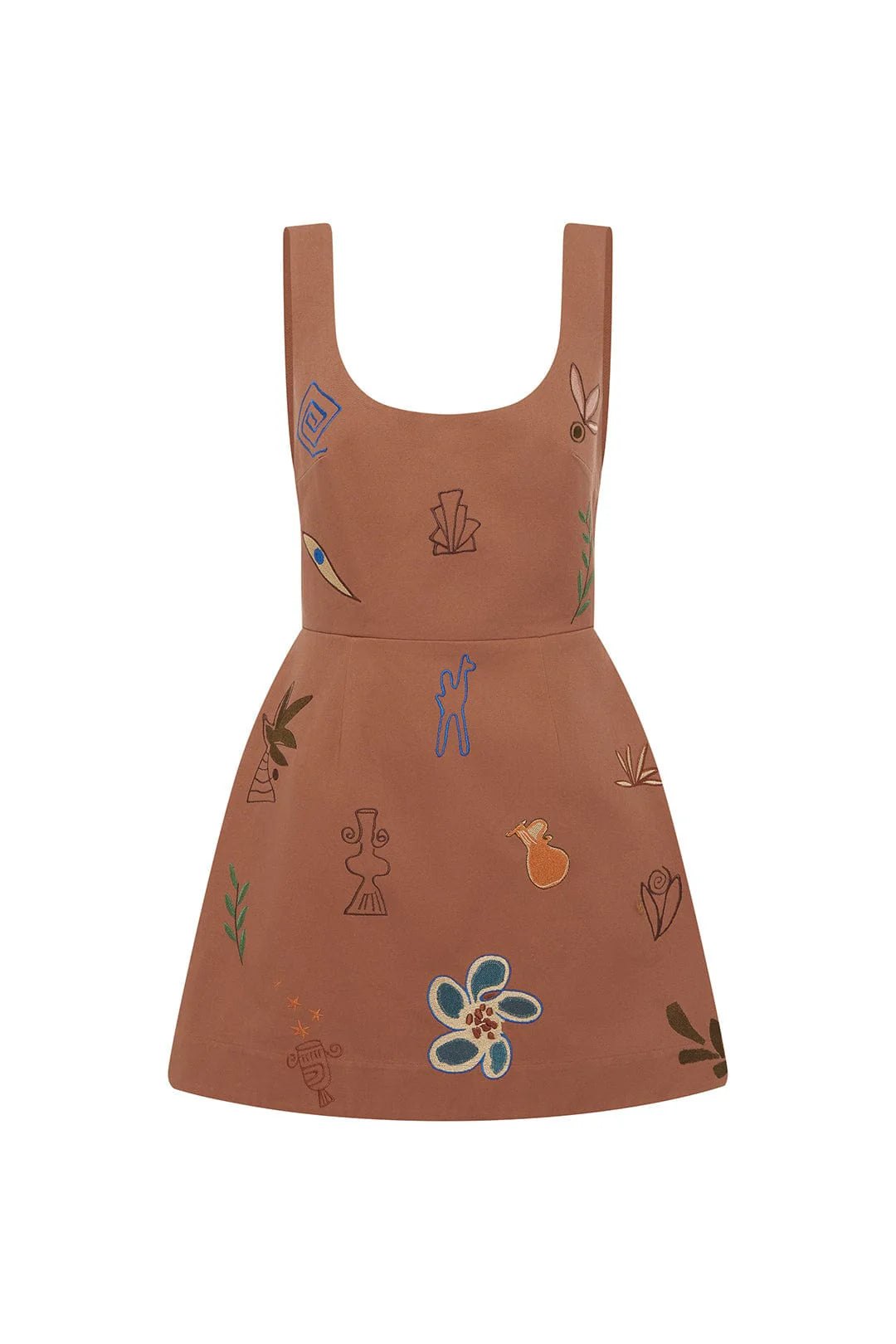 dusty embroidered mini dress
