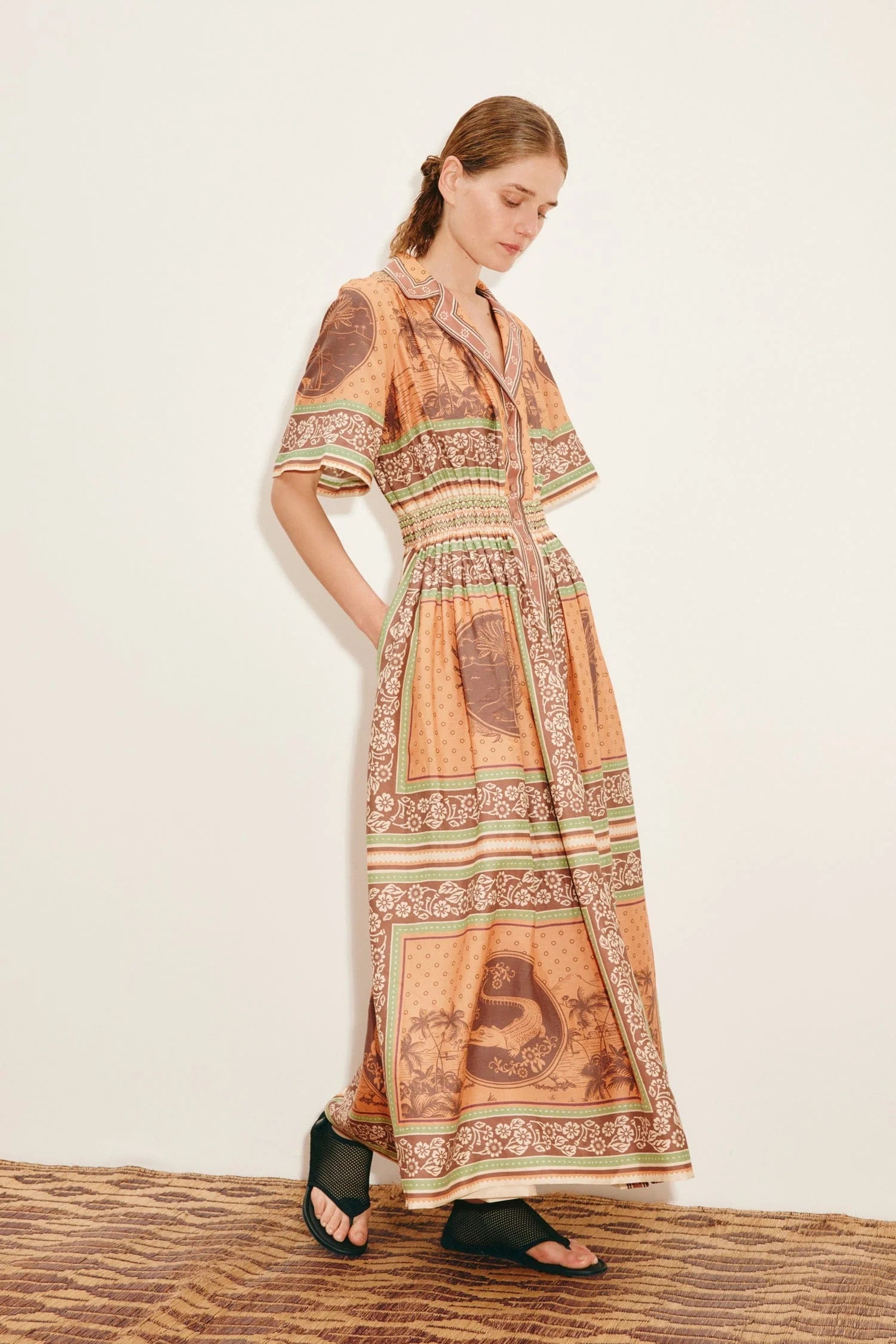 Alberta Smocked Shirtdress