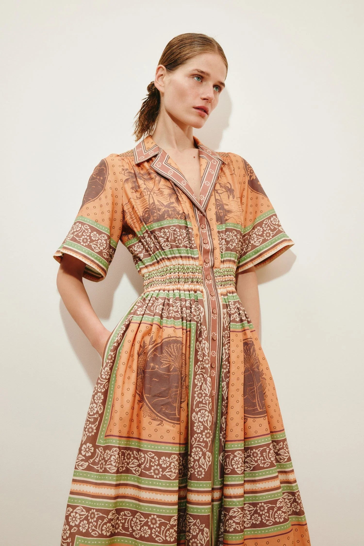 Alberta Smocked Shirtdress