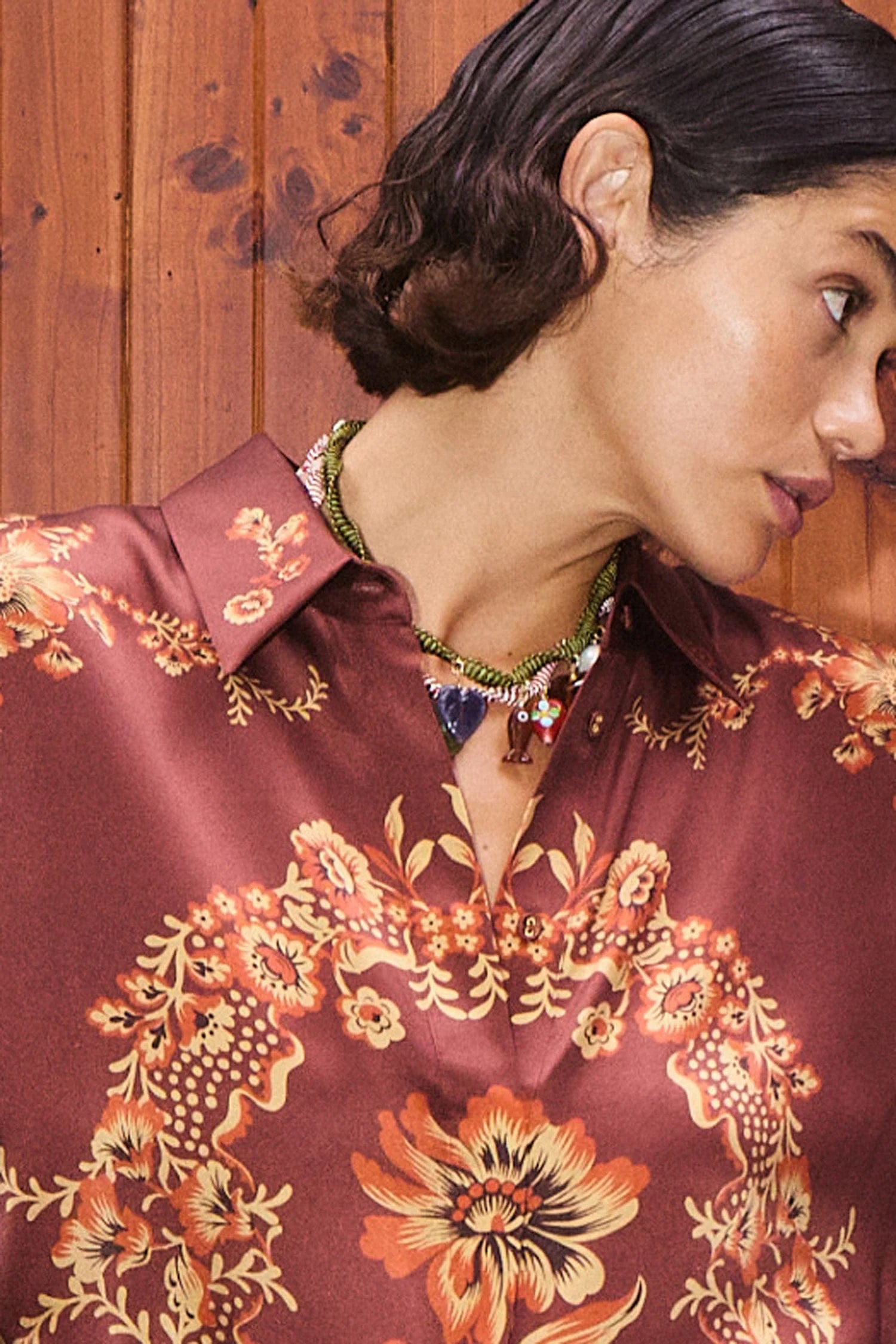 tesori verde macrame necklace