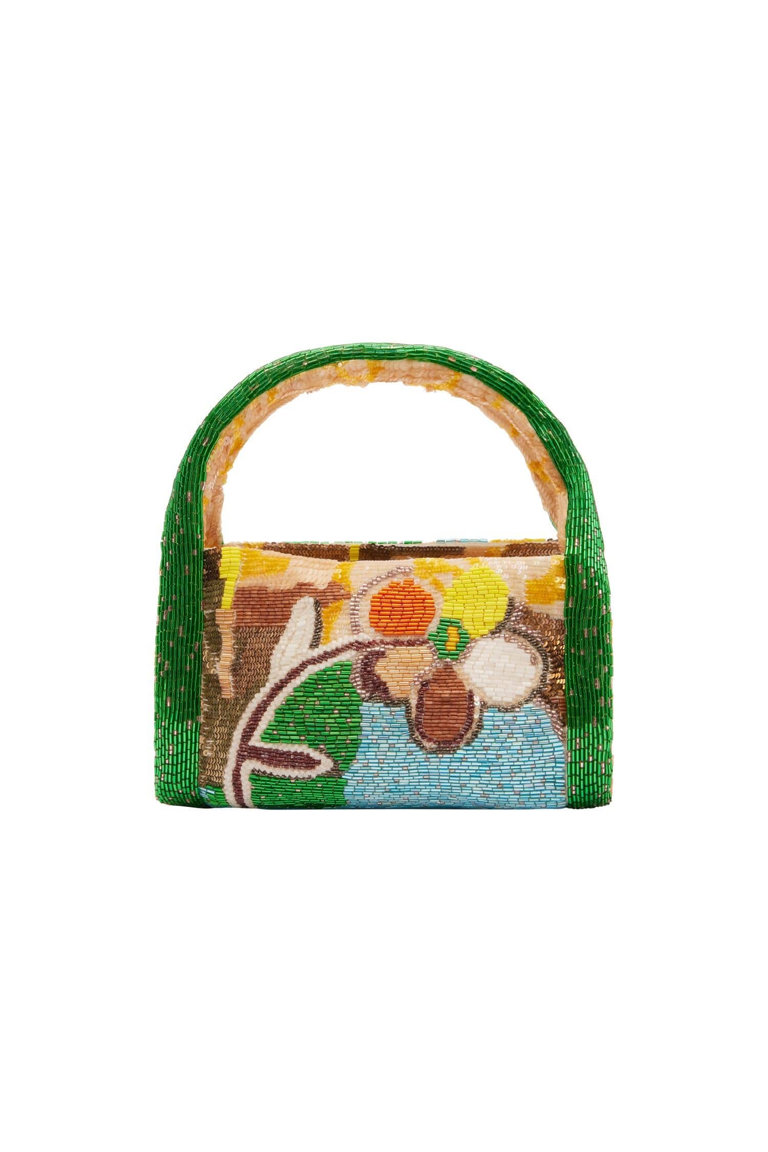 Limelight beaded barrel bag