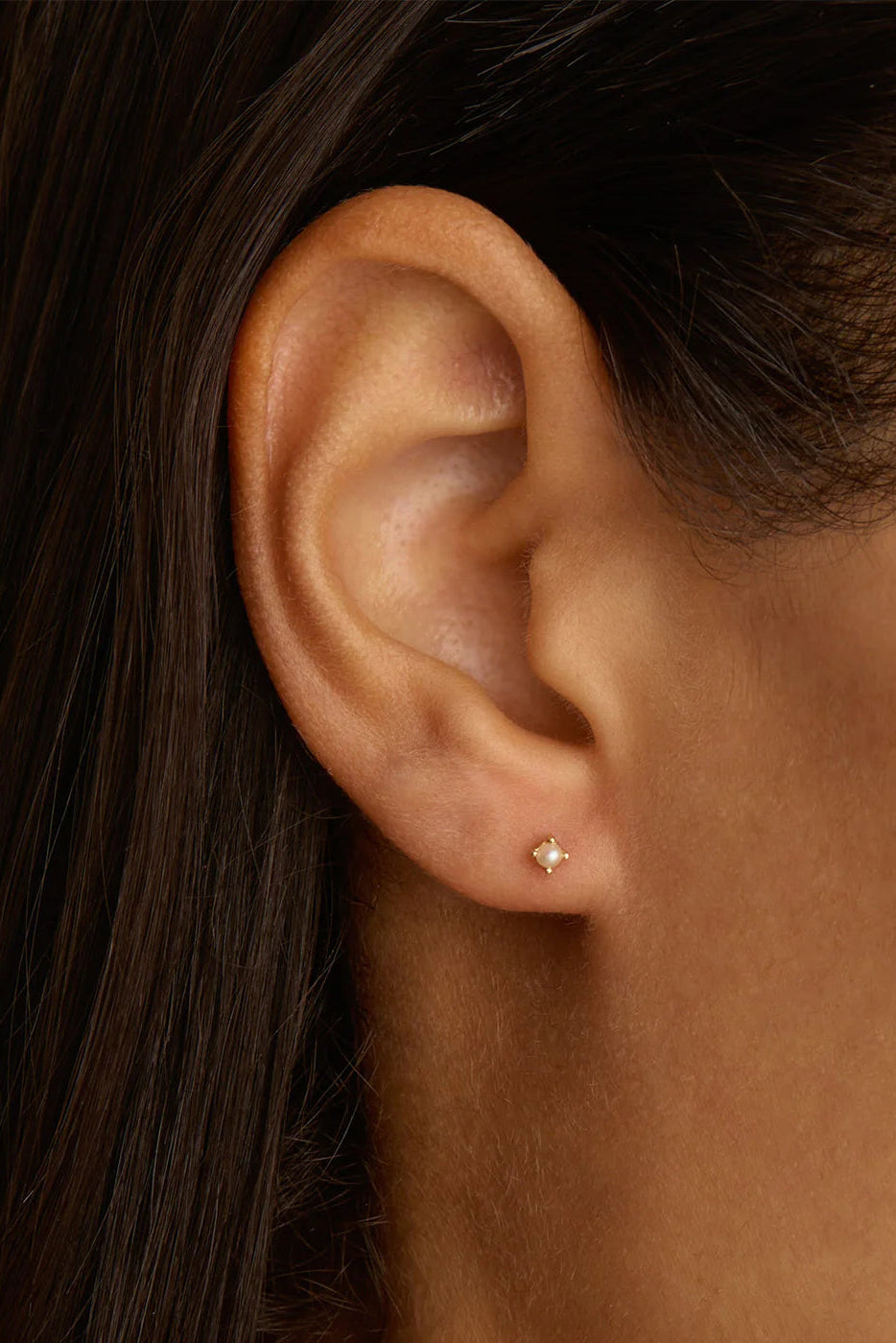 Moonlight Pearl Stud Earrings - 18k Gold Vermeil