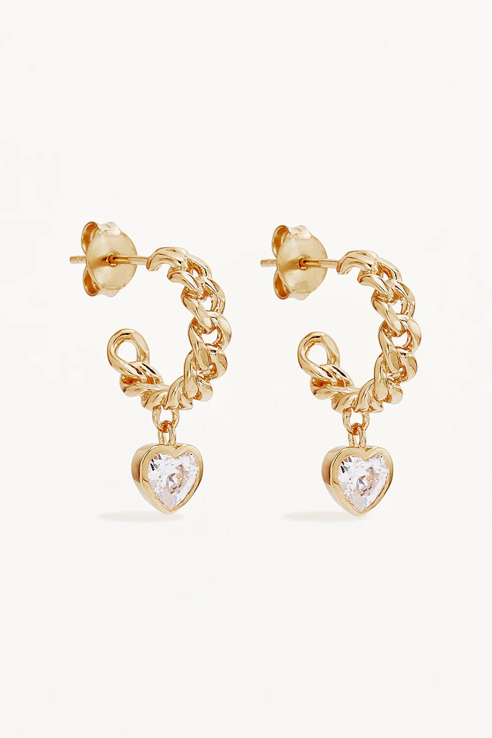 Radiant Heart Curb Hoops - 18k Gold Vermeil