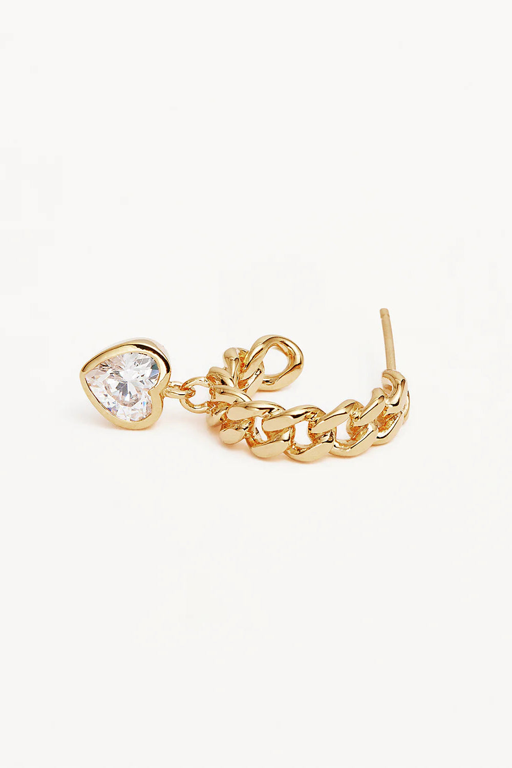 Radiant Heart Curb Hoops - 18k Gold Vermeil