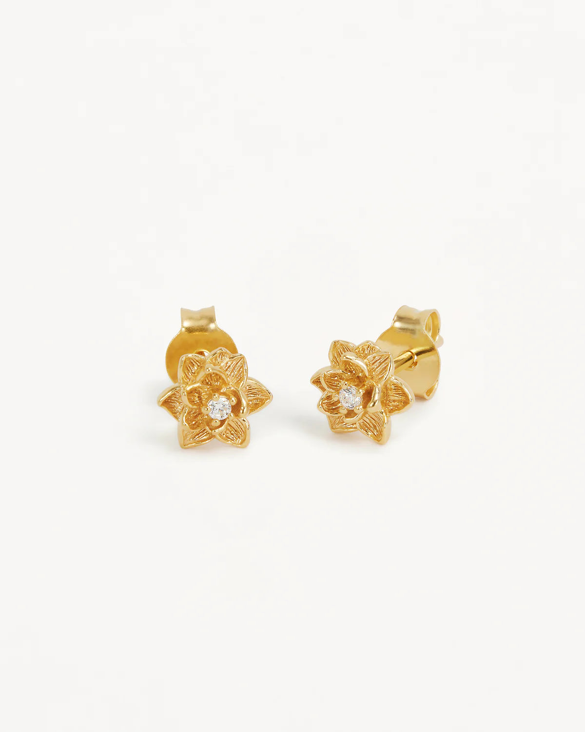 BLOOM WITHIN LOTUS STUD EARRINGS - 18K GOLD VERMEIL