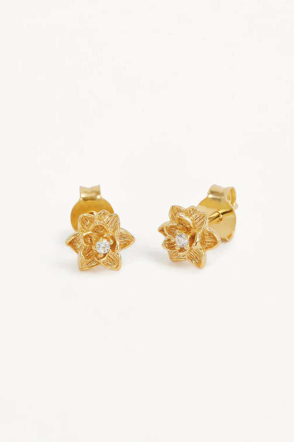 BLOOM WITHIN LOTUS STUD EARRINGS - 18K GOLD VERMEIL