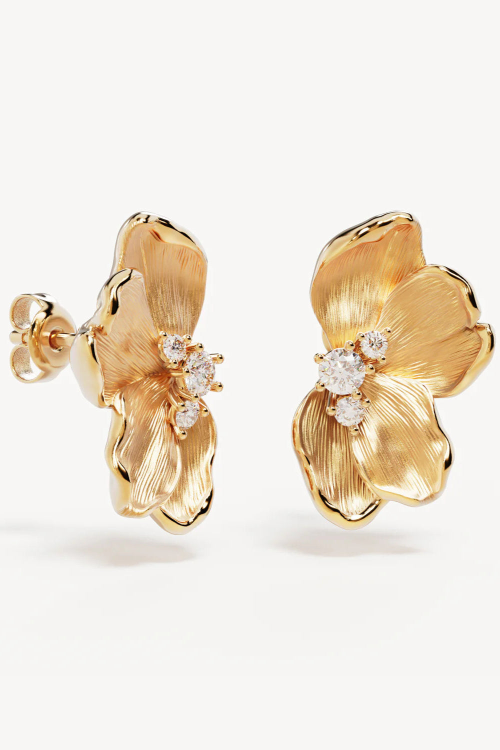 SERENE LOTUS STATMENT EARRINGS - 18K GOLD PLATED