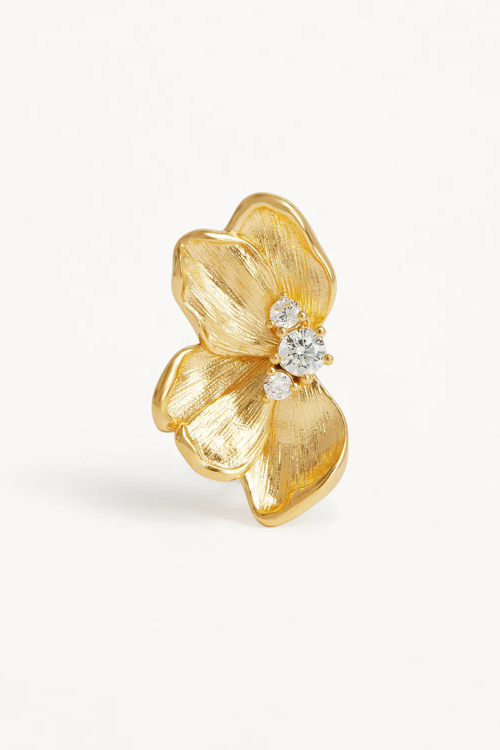 SERENE LOTUS STATMENT EARRINGS - 18K GOLD PLATED