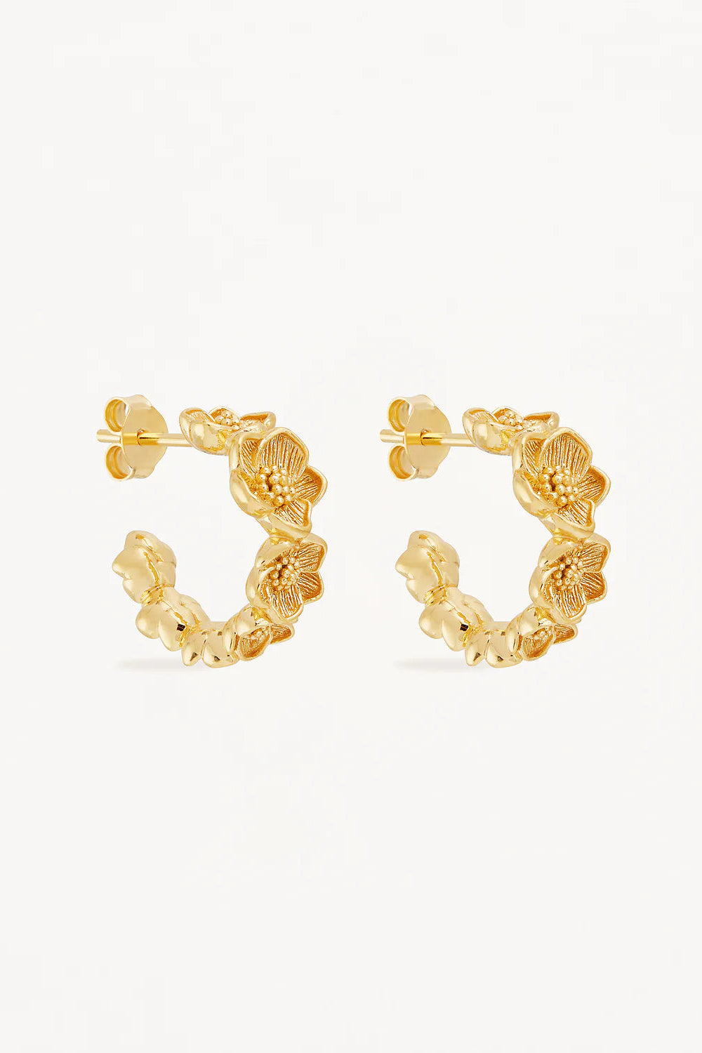 BLOOM WITH GRACE HOOPS - 18K GOLD VERMEIL