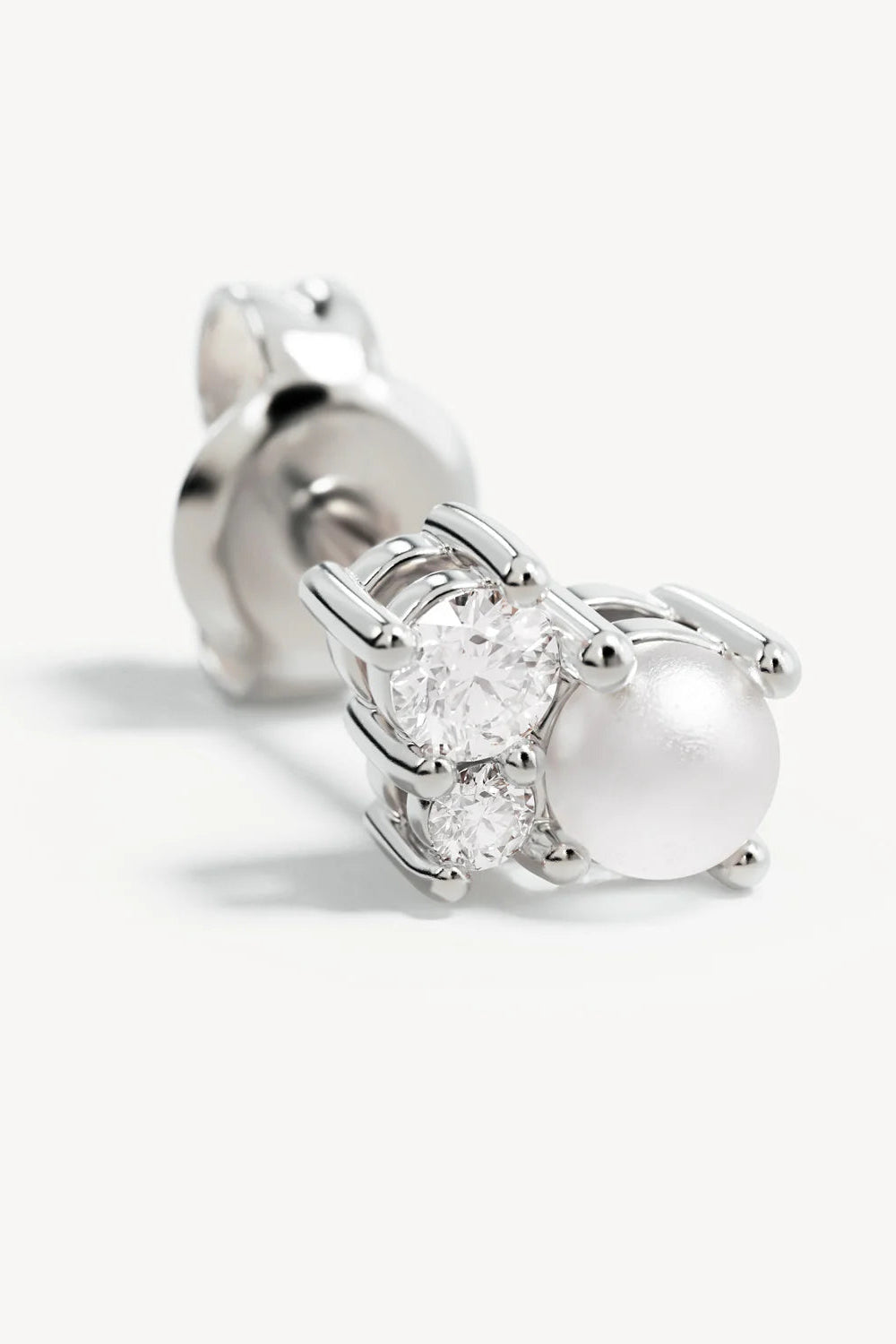 Sterling Silver Love in Stillness Pearl Stud Earrings