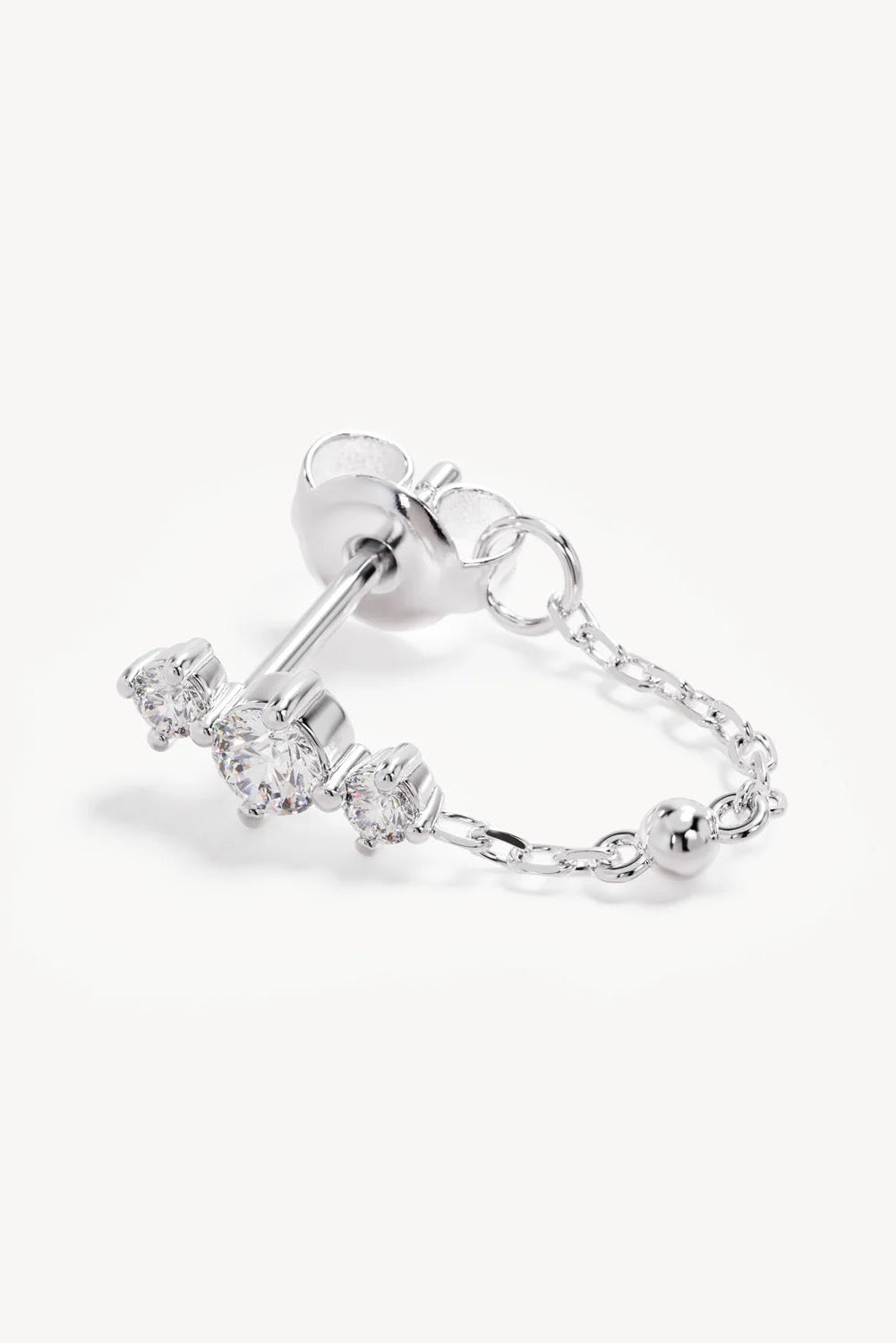 Sterling Silver In the Stars Chain Huggie Earrings