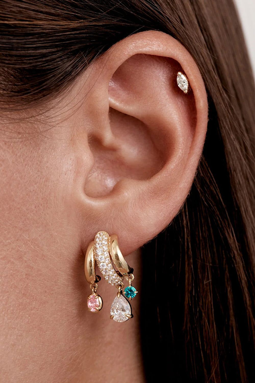 18k Gold Plated Vibrant Soul Illusion Hoop