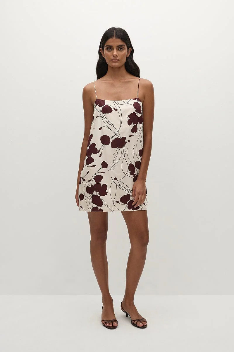 PHYLIS MINI DRESS - Dandelion Floral Bordeaux