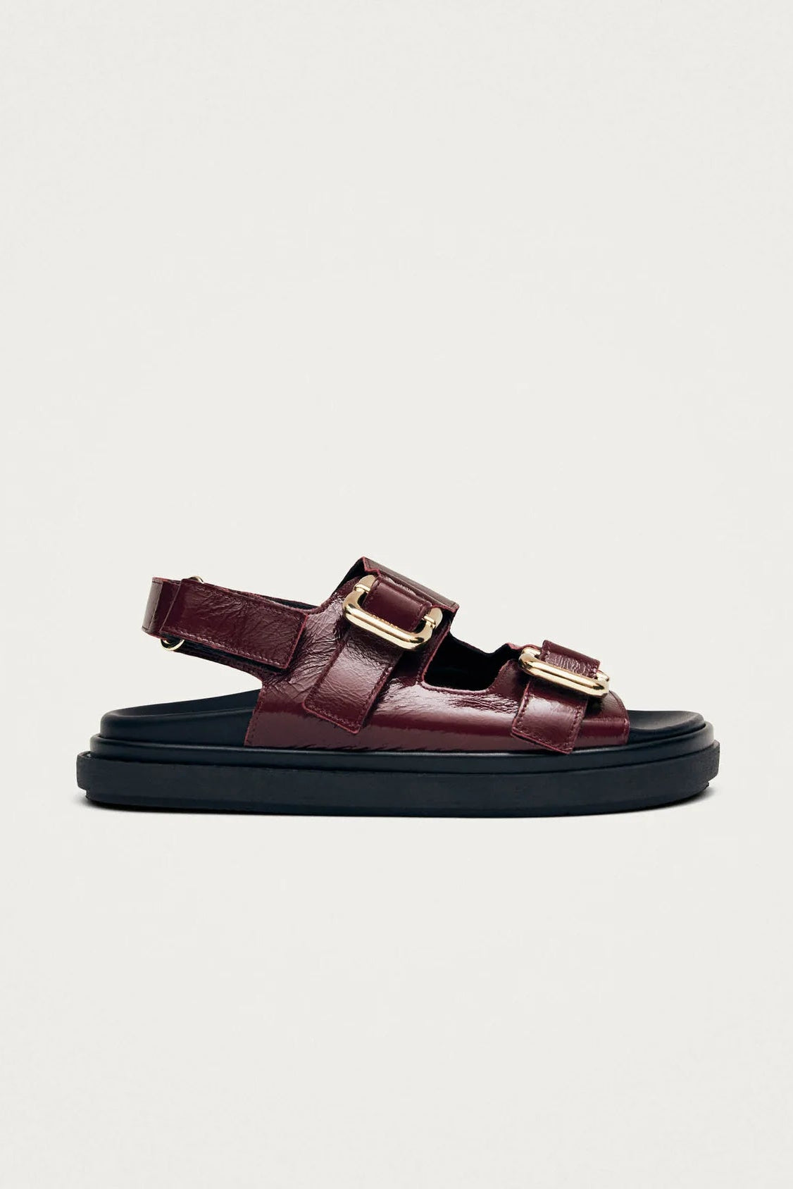 HARPER ONIX BURGUNDY LEATHER SANDALS