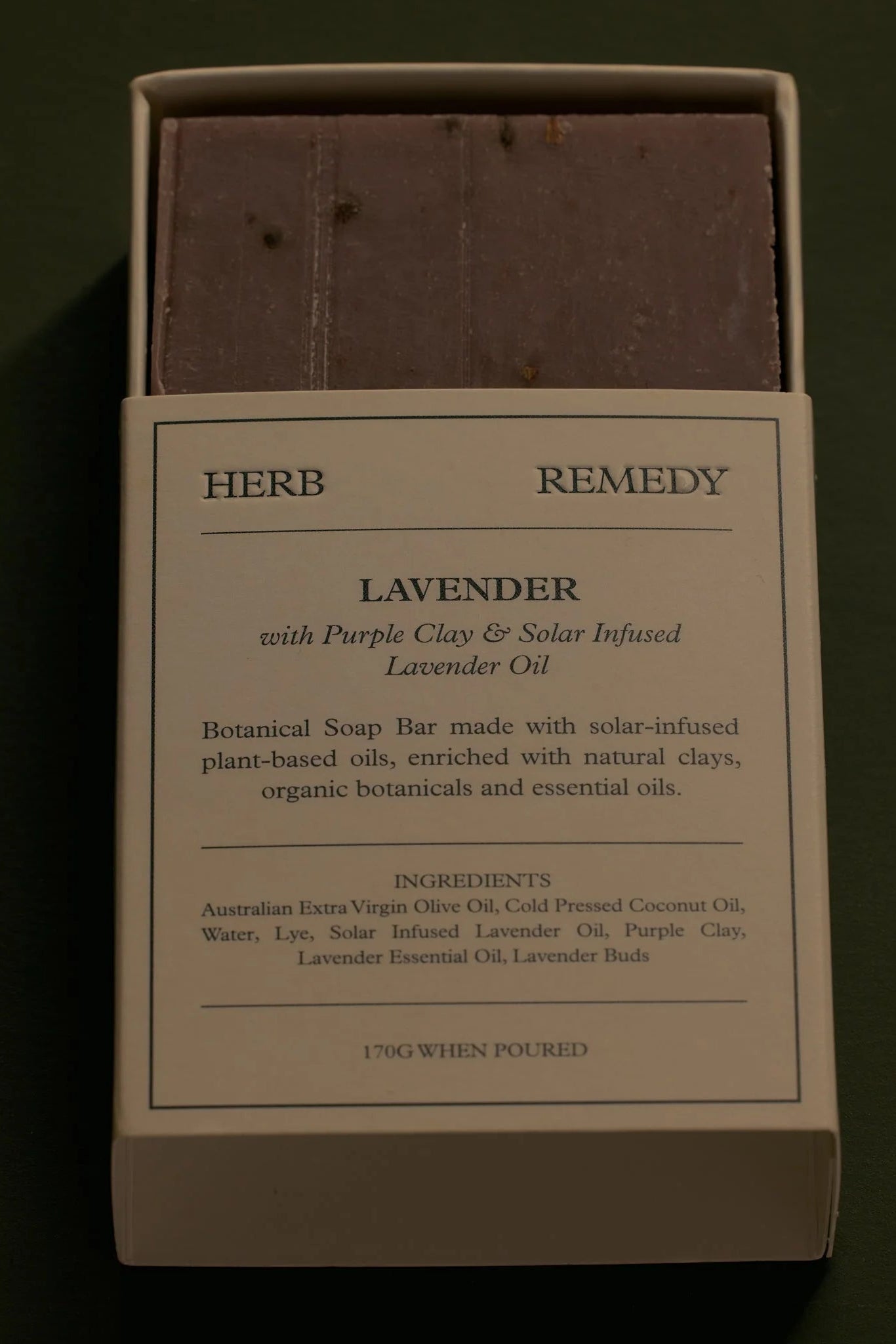 Botanical Bar - Lavender with Purple Clay & Solar Infused Lavender Oil